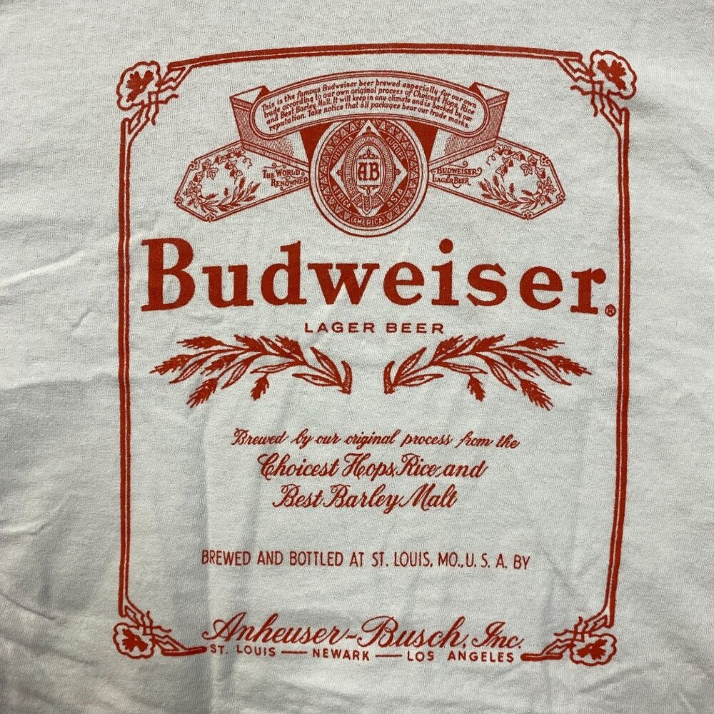 World Renowned Budweiser King Of Beers Crop Top Promo T-Shirt Medium - Picture 2 of 5